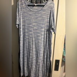 LuLaRoe Blue and White Striped Dress